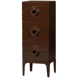 375093-B | Merge ladekast 6 lades - hout bruin/rood | WOOOD