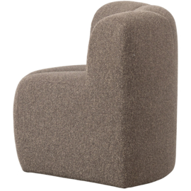 377533-BM | Mojo eetbank hoek met rugleuning - bouclé bruin melange | WOOOD
