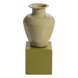 377966-G | Numo wanddeco set vaas/kubus 29x13 cm - metaal groen | WOOOD