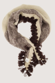 Triangel sjaal - grey oyster/dark choco | Zusss