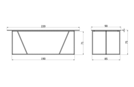 373652-BN | Silas eettafel - essen blacknight [fsc] 220x90 | WOOOD Exclusive