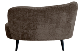 340475-G | Sara lounge fauteuil links - grof geweven stof grijs/bruin | WOOOD