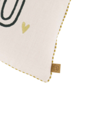 Kussen love like adore 60x30cm - ecru/antracietgrijs | Zusss 