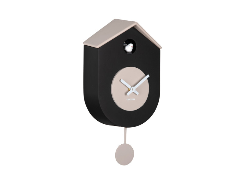 KA6026BK | Wall clock Grato Cuckoo - Black/warm grey | Karlsson by Present Time