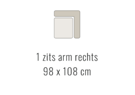 1-zits arm rechts - AMARILLO 98x108 cm | Sevn
