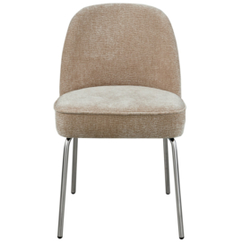 800816-SAC | Vogue eetkamerstoel - 3D Chenille sand/chrome | BePureHome