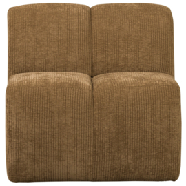 377519-H | Mojo eetbank met rugleuning 84cm - ribstof honinggeel | WOOOD
