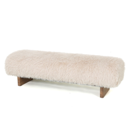 734502 | Hair bench with wooden legs - beige | PTMD 
