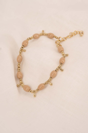 Armband met druppel kraaltjes - sahara/goud | Zusss