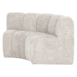 377902-WE | Mojo eetbank half ronde hoek met rugleuning - wollig ecru | WOOOD