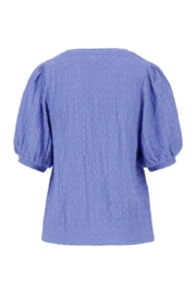Pofmouw top van crinkle stof - lavendelblauw | Zusss
