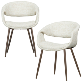377505-NK | Yossi eetkamerstoel - naturel met metalen poot koper | WOOOD