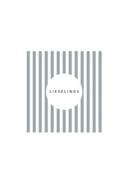 Servetten lievelings streep 12,5x12,5cm - wit/grijsblauw | Zusss