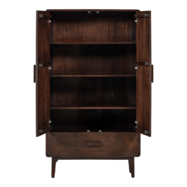 377571-B | Liya 2-deurs kast - mangohout donkerbruin | WOOOD