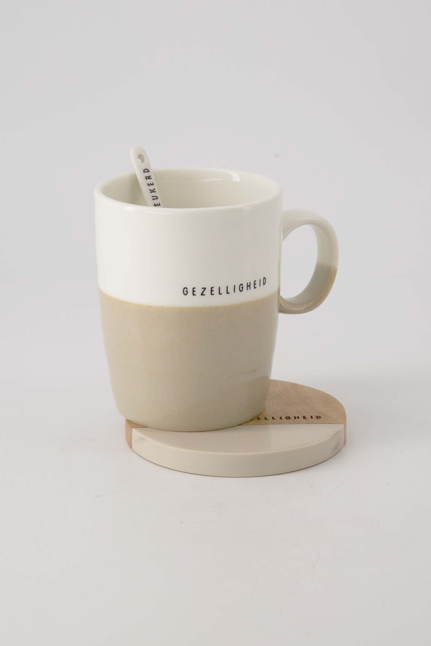 Theemok gezelligheid - wit/zand | Zusss