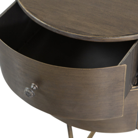 801189-B | Glossy rond kastje - metaal antique brass | BePureHome
