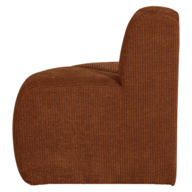 377901- R | Mojo eetbank hoek rond rugleuning - rib roestbruin | WOOOD