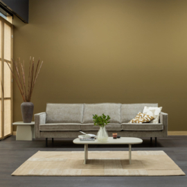 800543-D | Rodeo 3-zits bank - ribstof donkerzand | WOOOD