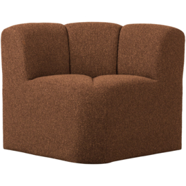 377533-RM | Mojo eetbank hoek met rugleuning - bouclé roestbruin melange | WOOOD