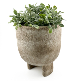 AS7316 | Aardewerk bloempotje op voet Ø14 - beige | HomeBound by KY