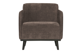 378670-T | Statement fauteuil met arm - brede platte rib taupe | BePureHome