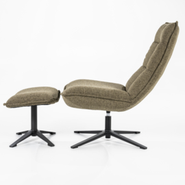  95594 | Fauteuil Marcus met voetenbank - groen baquer | Eleonora