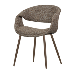 377505-BK | Yossi eetkamerstoel - bruin met metalen poot koper | WOOOD