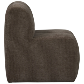 377519-B | Mojo eetbank met rugleuning 84cm - ribstof bruin | WOOOD