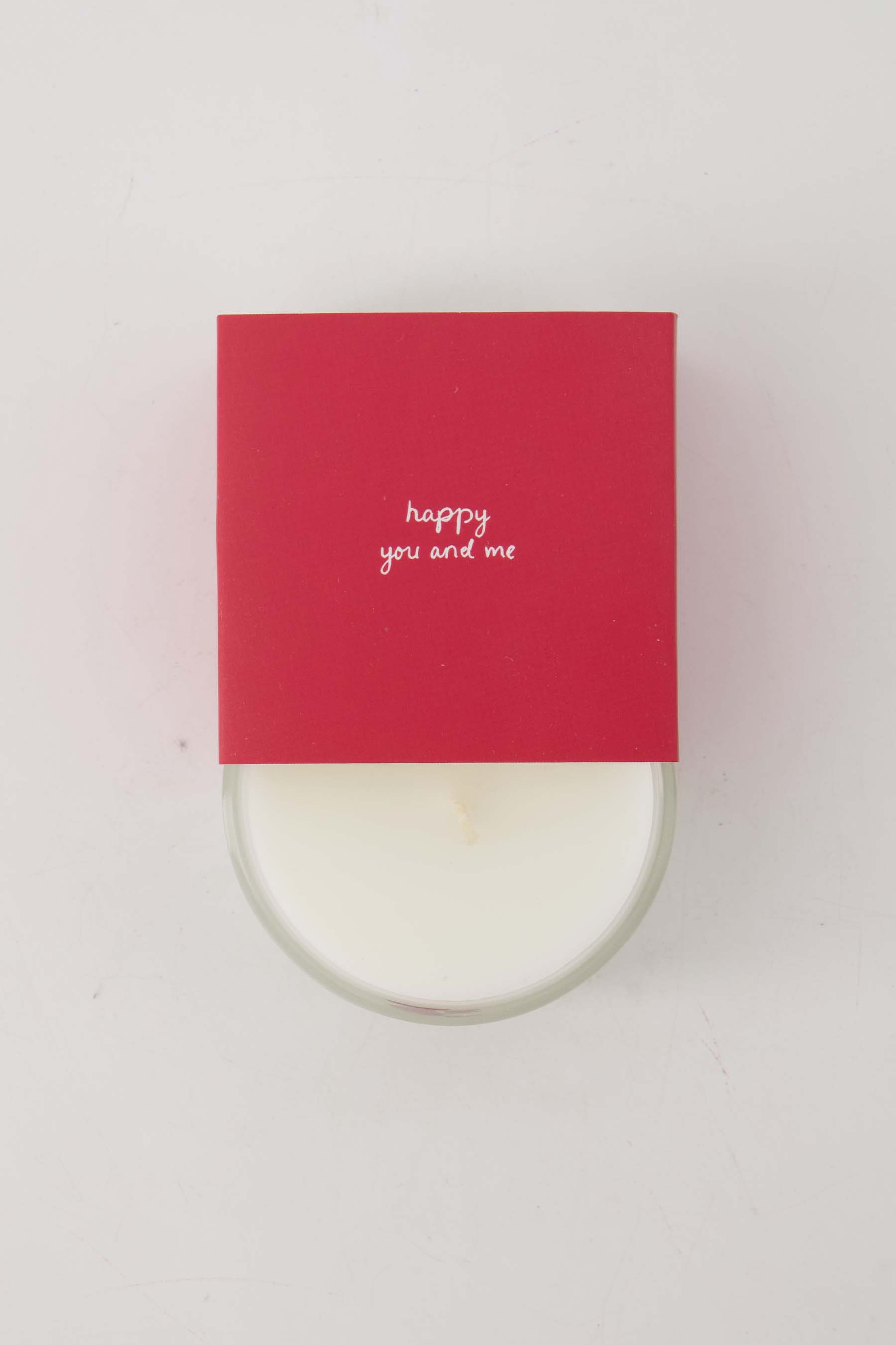 Geurkaars in wikkel happy you and me - wit/rood | Zusss 