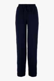 Broek van crinkle stof - donkerblauw | Zusss