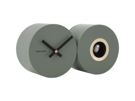 KA5789GR | Wall clock Duo Cuckoo - Jungle green | Karlsson by Present Time