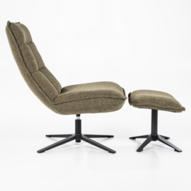  95594 | Fauteuil Marcus met voetenbank - groen baquer | Eleonora