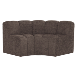 377902-WB | Mojo eetbank half ronde hoek met rugleuning - wollig bruin | WOOOD