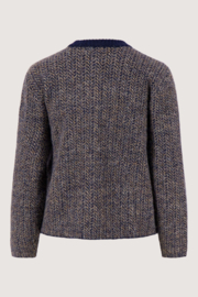 Visgraat jaquard vest - donkerblauw/grijs | Zusss 