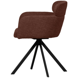 374080-C | Fenne draaibare eetkamerstoel - geweven stof chestnut | WOOOD Exclusive