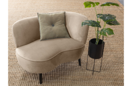 340476-KG | Sara lounge fauteuil rechts - fluweel khaki | WOOOD