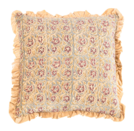 TK2912 | Kussen floral met roezels - rosewood 45x45cm | HomeBound by KY