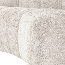 377902-WE | Mojo eetbank half ronde hoek met rugleuning - wollig ecru | WOOOD