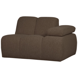 377452/3-BM | Mojo 1-zits element met arm (links of rechts) - bouclé bruin melange | WOOOD