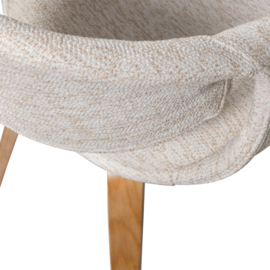 377505-NN | Yossi eetkamerstoel - naturel met houten poot naturel | WOOOD