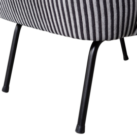 800748-ZG | Vogue fauteuil - geweven stof zwart/grijs | BePureHome