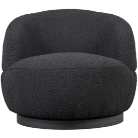 800037-Z | Woolly draaifauteuil - bouclé antraciet | BePureHome