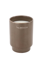 Geurkaars keramiek happiness - donkerbruin | Zusss 