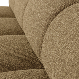 377462-GM | Mojo eetbank met rugleuning 164cm - bouclé geel/bruin melange | WOOOD