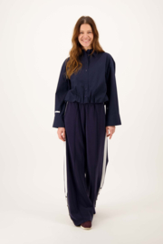 Ballon blouse met lange mouw - donkerblauw | Zusss 