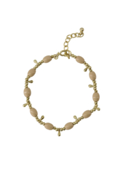 Armband met druppel kraaltjes - sahara/goud | Zusss