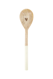 Lepel hout hart - naturel/wit | Zusss 