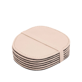 736580 | Delcia organic coasters S/6 - beige | PTMD
