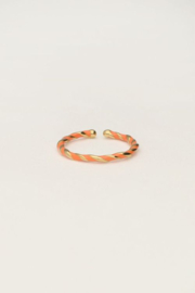 Gedraaide ring met oranje | My Jewellery