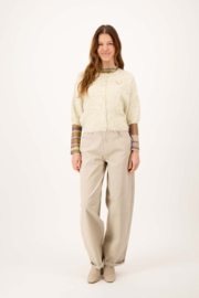 Basic vestje met broche 3/4 mouw - grey oyster| Zusss 